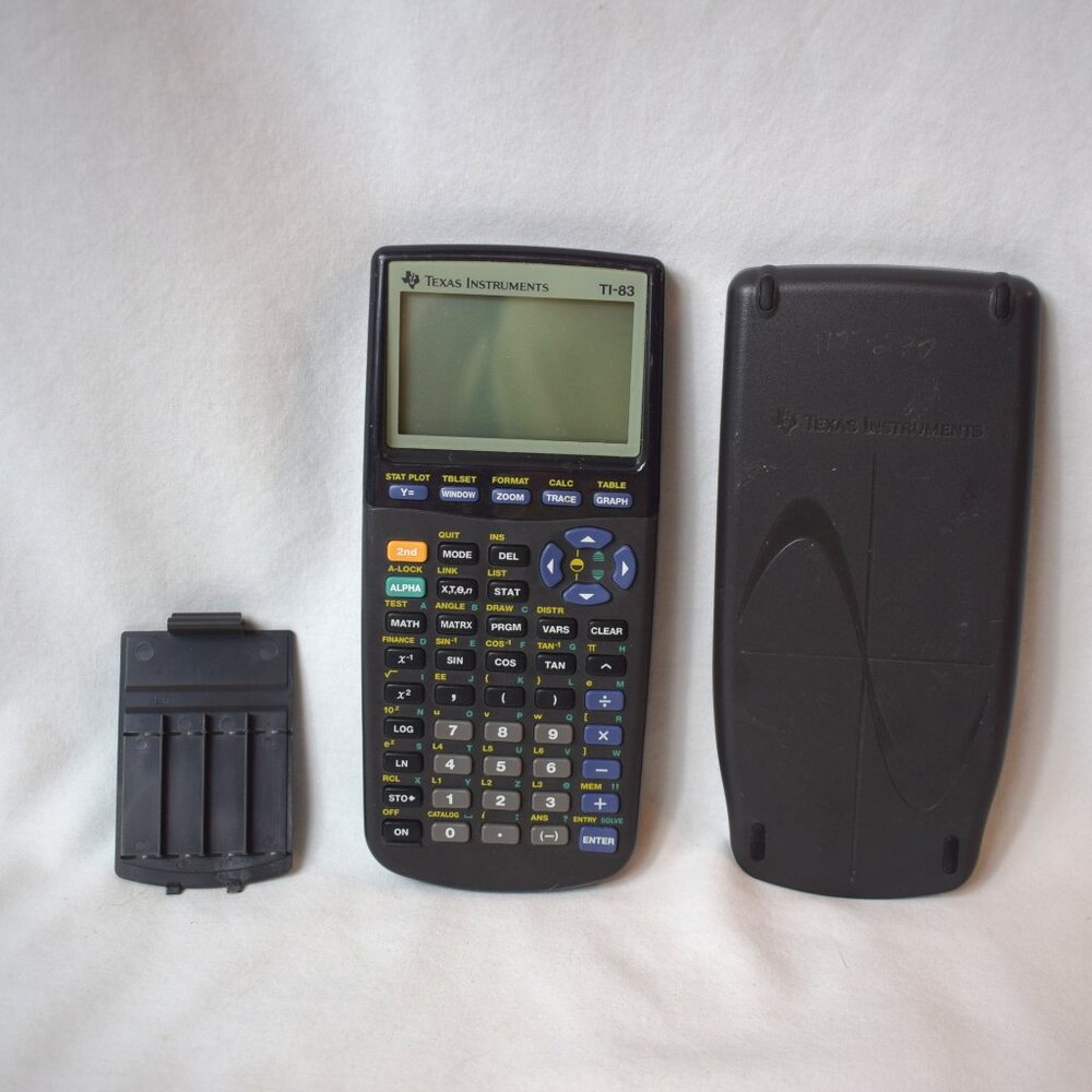 1998 Texas Instruments TI-83 Plus Grafting Calculator with Cover  Tested Black